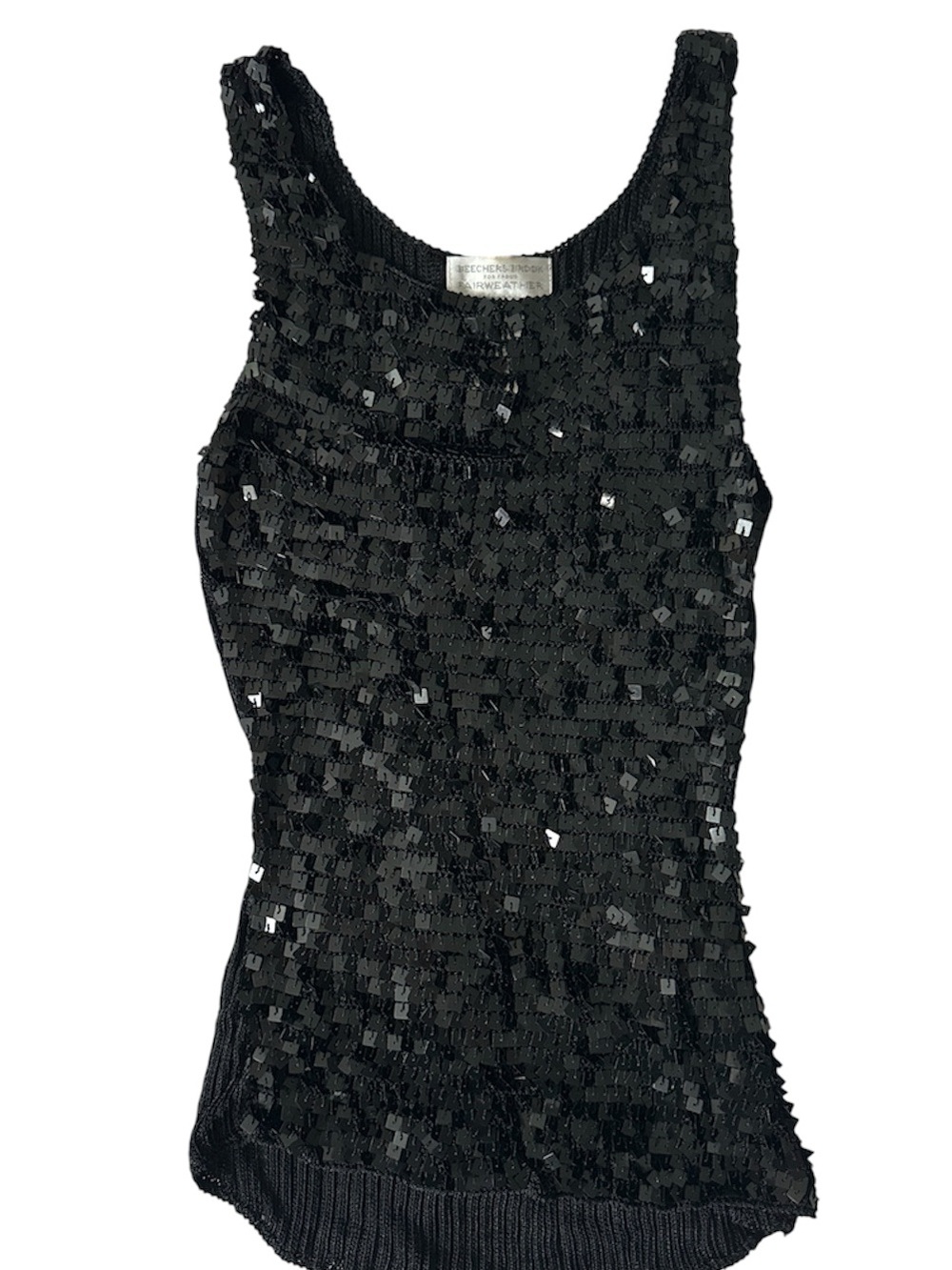Black Sequin Evening Tank Top | Beechers Brook for Fairweather